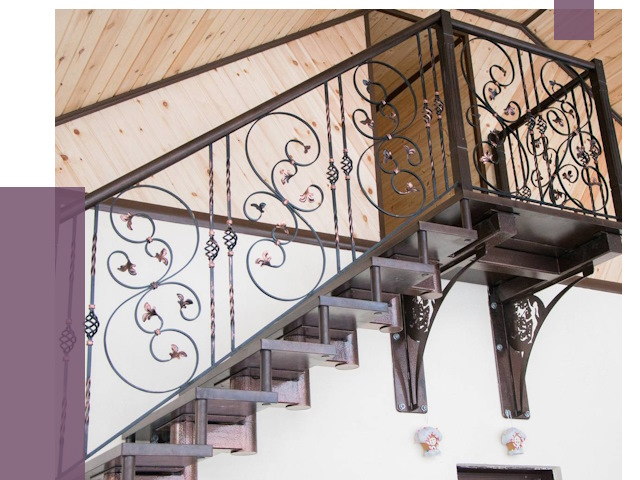 Кованые лестницы в Ельце от 80090 руб. под ключ