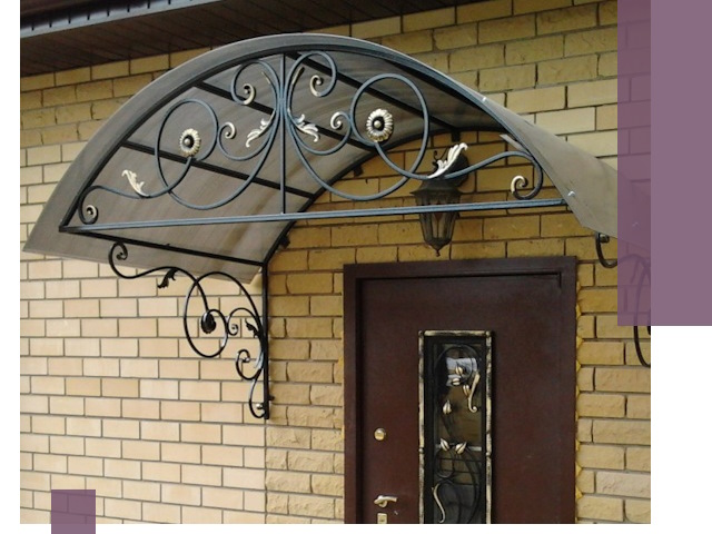 Изготовление козырьков из металла под ключ в Ельце