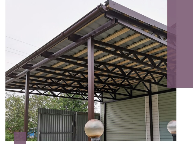 Навесы под ключ в Ельце: изготовление, монтаж и гарантия