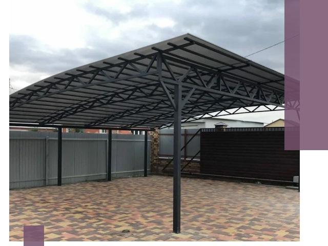 Недорогие навесы под ключ в Ельце — изготовление и монтаж