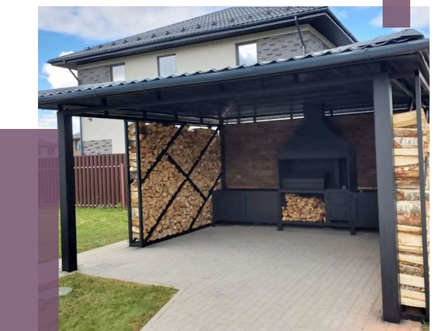 Навесы для барбекю в Ельце от 12784 руб. под ключ | ПРОЛЁТ-Елц