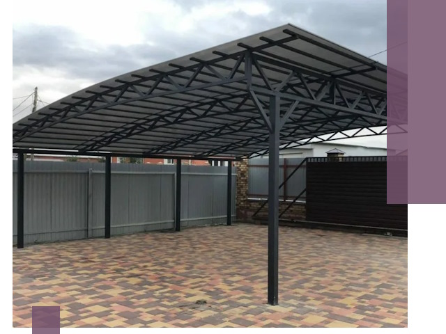 Металлические навесы под ключ в Ельце — изготовление и монтаж