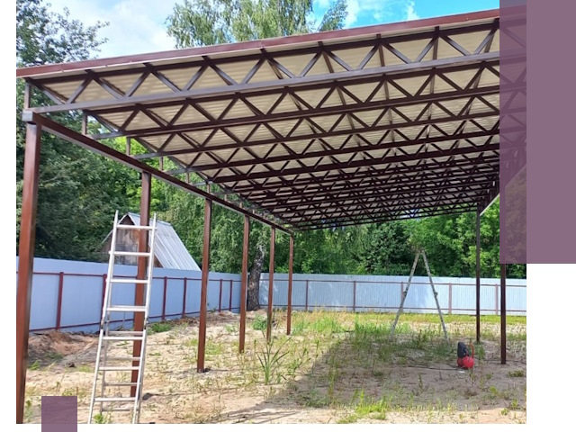 Односкатные навесы под ключ в Ельце — изготовление и монтаж