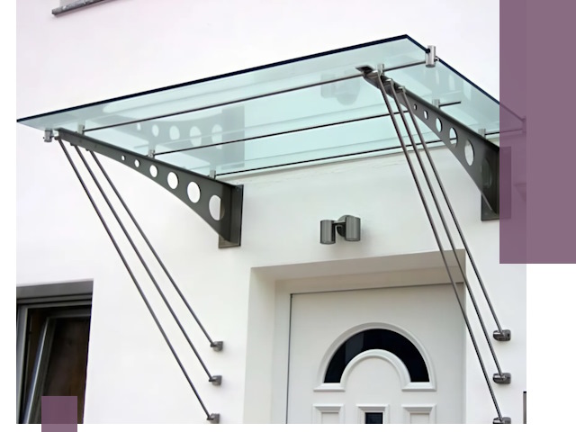 Козырьки над входом под ключ в Ельце — изготовление и монтаж