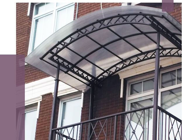 Козырьки над балконом в Ельце от 8676 руб.  | ПРОЛЁТ-Елц