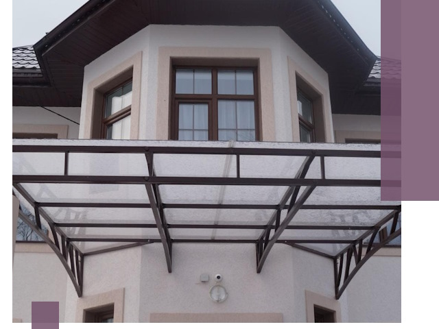 Козырьки из поликарбоната под ключ в Ельце