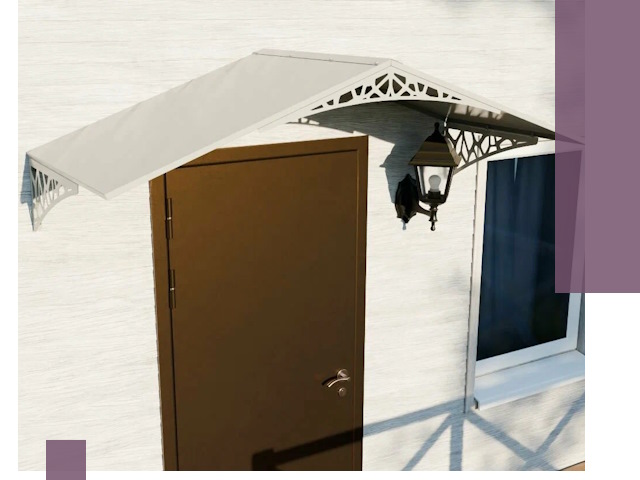 Металлические козырьки на входы и террасы в Ельце