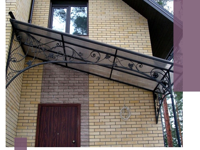 Односкатные козырьки из металла под ключ в Ельце