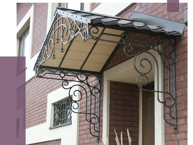 Двускатные козырьки в Ельце под ключ от 12835 руб.