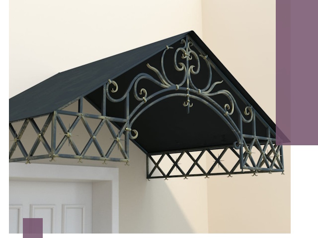 Двускатные металлические козырьки под ключ в Ельце