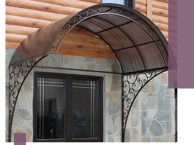 Арочные козырьки под ключ в Ельце: изготовление и монтаж